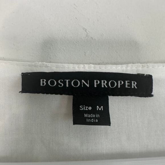 Boston Proper White A-Line Crochet Floral Lace Half Sleeve Dress - Picture 6 of 8